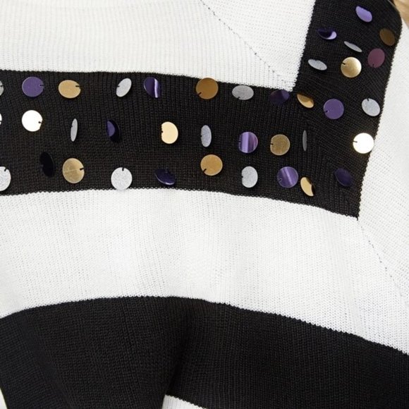 Plus Chevron Color block Sequin detail sweater New - Picture 4 of 4